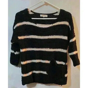 Women's Rewind Black & White Striped Sweater‎ Size M
